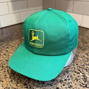 Vtg John Deere K-Products Baseball Cap Hat Snapback Green Made in USA‎